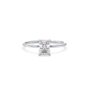 Bague solitaire REYES en moissanite taille radiant de 0,98 carat en argent sterling 925, certifiée GRA, bijoux fins pour femme, à porter au quotidien - Product Image 2