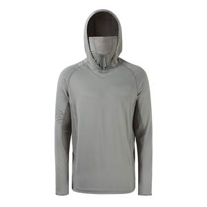 Camisas de Pesca con Capucha de Manga Larga con Estampado Floral Transpirable de Secado Rápido UPF 50+, Diseño Personalizado, Color Gris, 100% Poliéster - Product Image 3