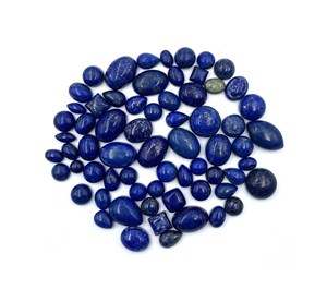 Lot de pierres précieuses en lapis-lazuli naturel, formes mélangées, cabochons, 5-12 mm, certifiés IGI, pour la fabrication de bijoux faits main - Product Image 5