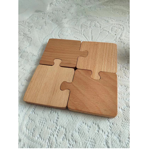 Lot de 4 pièces de tapis et sous-plats en bois, motif puzzle, pour accessoires de service à thé et ustensiles de cuisine, vente en gros - Product Image 1