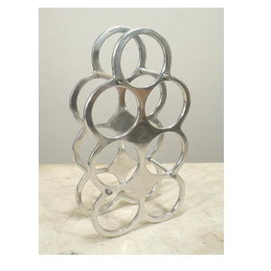 Porte-bouteilles à vin en aluminium argenté brillant pour le stockage du vin, pour bar, hôtel, usage domestique - Product Image 3