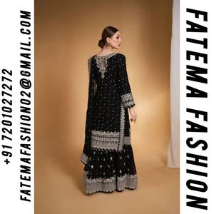 Lehenga Choli indien pakistanais, dernière collection, en pur Georgette, avec broderie et sequins, design fantaisie, traditionnel, pour mariages et festivals - Product Image 2