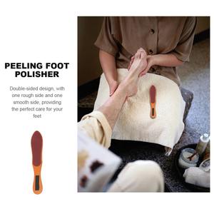 Râpe à pieds en bois double face pour éliminer les callosités, outil de pédicure pour lisser la peau dure, outil de soin des pieds avec poignée confortable - Product Image 3