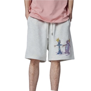 Jogger court d'été pour hommes de Style chaud 100% coton avec fermeture à cordon élastique à la taille moyenne impression numérique-pour la course à pied - Product Image 4