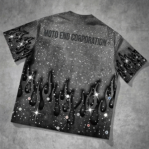 เสื้อยืดแขนสั้นผู้ชาย Moto End Corporation พิมพ์ลายแบบ Sublimation สไตล์สตรีท คอกลม ทรงปกติ ผ้าถักโพลีเอสเตอร์ - Product Image 2