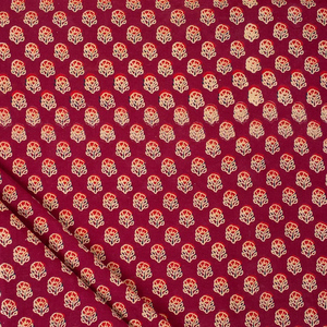 Indian Hand Block Printed Leaf Buti Cotton <b>Fabric</b> by Yard Premium Sanganeri Jaipur Textile for Dress Kurta Sewing - Product Image 4