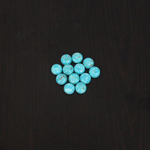 Pierre précieuse turquoise naturelle américaine d'Arizona, cabochon rond bleu, 4,0 carats, 6x6 mm, pour la fabrication de bijoux - Product Image 4