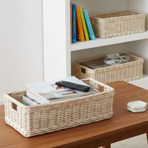 Cesta de mimbre artesanal para cubiertos - Product Image 4