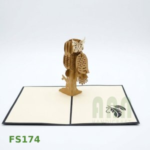 ANN HANDICRAFT 4 Color Custom 3D Pop Owl Design Thanksgiving Invitation Die Cut Greeting Cards Thank You Friendship Paper Boxed - Product Image 4