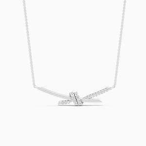 จี้เพชรทรงปมประกายระยิบระยับและดีไซน์บิดเกลียวประณีต ประดับเพชรแล็บโกรว์น้ำหนัก 0.15 กะรัต |   ในโทนสีทอง 9K สีเหลือง สีขาว และสีโรสโกลด์ - Product Image 3