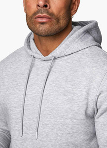 Sudadera con Capucha Gris para Hombre, Corte Regular, Tejido Jersey, Informal, con Bolsillo Delantero, Resistente al Viento, Ecológica, para Invierno - Product Image 4