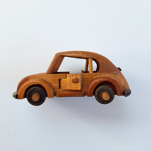 Handcrafted Wooden Beetle <b>Car</b> Model Vintage Solid Teak Wood Miniature Office Desk <b>Decor</b> Creative Artisan Toy Executive Gift - Product Image 1