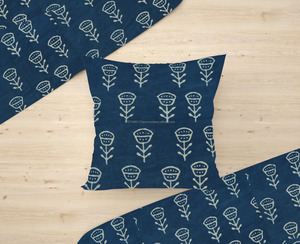 Funda de cojín de algodón azul índigo hecha a mano 26x26 pulgadas funda de almohada Juego de 2 piezas para uso doméstico en Hospital Hotel incluye costuras - Product Image 5