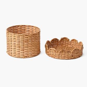 Rattan <b>flower</b> box handwoven lidded basket cheapest cost container baskets wholesale storage <b>boxes</b> - Product Image 3
