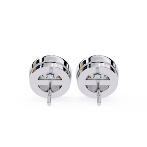 Pendientes de Moissanita de Corte Redondo, 2.5 CT Cada Uno, Plata de Ley 925, Engaste de Bisel, 7x7 mm, Joyería Unisex de Lujo - Product Image 4