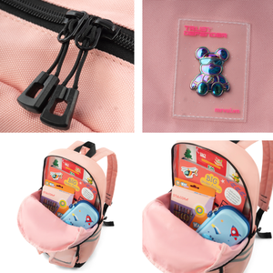 Pink Cartoon <b>Backpack</b> with Multiple Pockets Zipper Closure 15 Inches Softback Daypack Unisex Polyester - Product Image 5