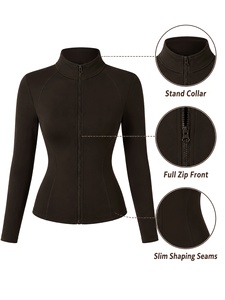 Womens Elite Training Yoga <b>Jacket</b> Full Sleeve Gym Running <b>Workout</b> <b>Jacket</b> Custom Logo OEM ODM Private Label Factory Manufacturer - Product Image 5