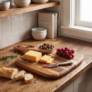 Tabla de cortar de madera de acacia con mango de madera, forma rectangular, apta para lavavajillas, 2.0 cm de grosor, para carne, pan y verduras - Product Image 4