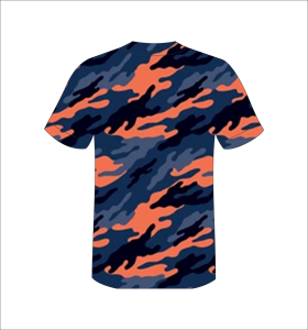 Maillot de baseball personnalisé camouflage orange sublimé, uniforme d'équipe boutonné, t-shirt de sport en polyester anti-humidité, OEM ODM - Product Image 6