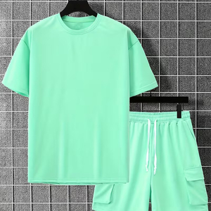 Mens Casual Streetwear <b>Set</b> Manufacturer 2 Piece Cotton Cargo Shorts Summer OEM ODM Bulk Supply - Product Image 4