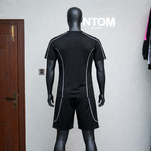 Ensemble décontracté d'été pour homme avec logo personnalisé, t-shirt et short deux pièces, 100 % coton respirant, toutes tailles - Product Image 3