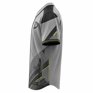 DRAVELLE INDUSTRY Baseball Jersey Short Sleeve <b>Button</b> Front Geometric Print Moisture Wicking Anti-Bacterial 100% Polyester - Product Image 4
