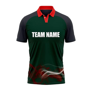 Maillot de cricket personnalisé en couleur et taille, polo pour adulte, service OEM, logo personnalisé, vente en gros, nouveau design, sublimation, 100% polyester - Product Image 2