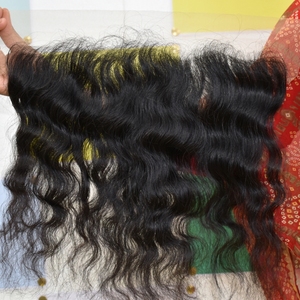 100% Venta al por mayor Proveedor de cutícula alineada 13*4 Frontal rizado ondulado Natural negro crudo vietnamita extensiones de cabello humano virgen - Product Image 4