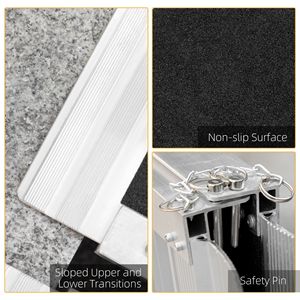 Rampa per sedia a rotelle pieghevole in alluminio da 2 piedi con superficie antisdrucciolevole capacità di 600 libbre per l'accesso alla porta - Product Image 5