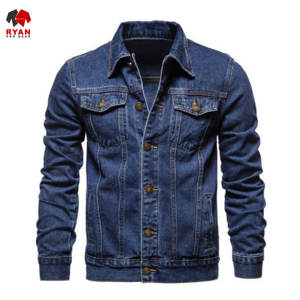 Veste en jean sur mesure de qualité supérieure pour hommes, fermeture à boutons avec impression de logo personnalisée - Product Image 3