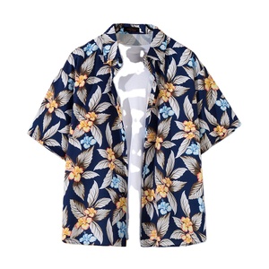 Camisa Hawaiana de Manga Corta para Hombre, Verano, Casual, Cómoda, Transpirable, Popelina Floral, Diseño Personalizado ODM, Estampado, Holgada, para Playa - Product Image 5