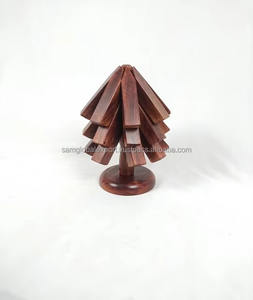 Ensemble de dessous de plat en bois poli fait à la main prix de décoration de tapis de Table de cuisine résistant à la chaleur durable - Product Image 5