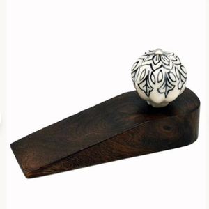 Vintage Mahogany Acorn Doorstop Handmade Rustic Doorstop With Vintage Non-Slip Wood Door Wedge - Product Image 3
