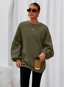 เสื้อฮู้ดพิมพ์ลายขนาดใหญ่สำหรับผู้หญิง แขนยาว ผ้าฟลีซ เสื้อสวมหัวลำลอง เสื้อฮู้ดถักแบบเรียบง่ายสำหรับผู้หญิง - Product Image 2