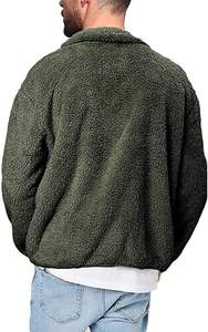 Custom Labeled Men's <b>Smart</b> Casual Style Polyester Color Block Polar Sherpa Fleece <b>Jacket</b> with Fashionable Design - Product Image 2