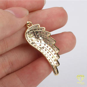 Luxury Hip Hop <b>Angel</b> Wings <b>Charm</b> Pendant Lab Grown Diamond Bling Necklace Jewelry Piece For Men Women - Product Image 3