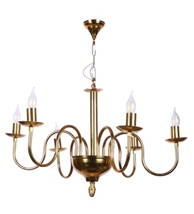 Lustre Classique Doré, Suspension Métallique de Luxe, Style Bougie Vintage, Lampe Suspendue, Couleur et Taille Personnalisables, Géométrique - Product Image 1