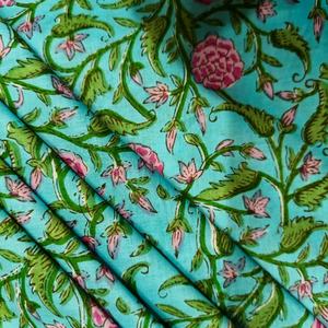 Tela de Algodón Orgánico Ligera Estampada a Mano, Suave, Transpirable y Ecológica para Confección, Decoración del Hogar y Cortinas para Niños - Product Image 2