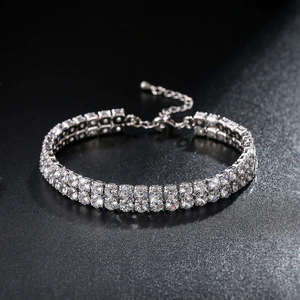 AMBER JEWELS Bracelet Tennis Unisexe de Luxe en Argent 925 Plaqué Rhodium, Topaze Taille Brillant, Sertissage à Griffes, Certifié IGI, Mariage - Product Image 1