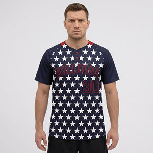Maillot de baseball Younteams pour homme, manches courtes, polyester sublimé anti-humidité, vêtements d'équipe avec motif étoiles - Product Image 2