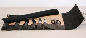 Étui de luxe pour couteaux de chef en cuir pleine fleur, durable, anti-odeur, portable, organiseur de rangement pour outils de cuisine LSKR-0014 - Product Image 2