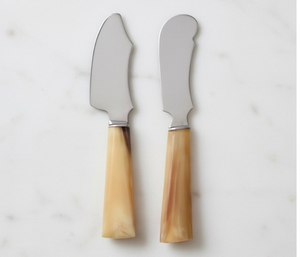 Ensemble de 2 couteaux à fromage en acier inoxydable avec manche en acacia, idéal pour plancher de fromages et usage en cuisine - Product Image 1