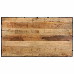 Mesa de Centro Industrial Mediana de Madera Maciza de Mango, Tono Natural con Toque Urbano - Product Image 4