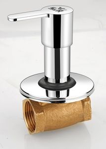 Robinet de chasse d'eau mural en alliage de zinc finition chromée, système de chasse d'eau robuste à commande unique pour toilettes - Product Image 3