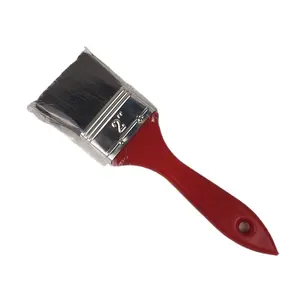 1"~4" Sharp Tip Red Plastic Handle Paint Brush with Black Bristle Synthetic Brush for Painting Wall