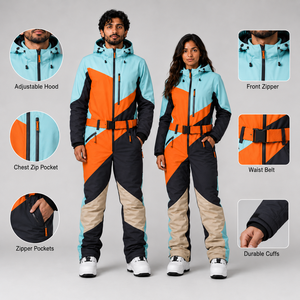 Traje de Esquí Profesional Unisex Personalizado, Chaqueta y Pantalones Impermeables y Aislantes, Fabricante y Proveedor de Ropa de Equipo con Marca Privada - Product Image 3