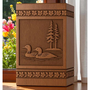 Urne funéraire en bois personnalisée avec message gravé, design par AYAANS - Product Image 1