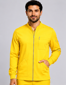 Blouse médicale en coton premium pour homme, fermeture éclair intégrale, manches longues, uniforme d'hôpital, coupe moderne, tenue de travail pour médecins et infirmiers, directement de l'usine - Product Image 2