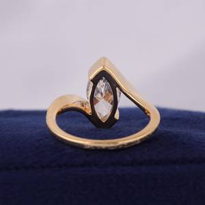 Bague ovale en or jaune 14 carats avec diamant de laboratoire 2 carats, bijoux fins, certifiée IGI, collection de luxe pour mariage et fiançailles - Product Image 6