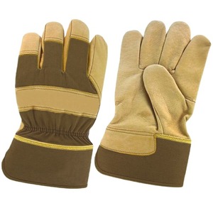 Gants de travail en cuir à doigts entiers, rouge et marron, isolés thermiquement, antidérapants, imperméables, protection UV, pour l'extérieur, hiver, unisexe - Product Image 6